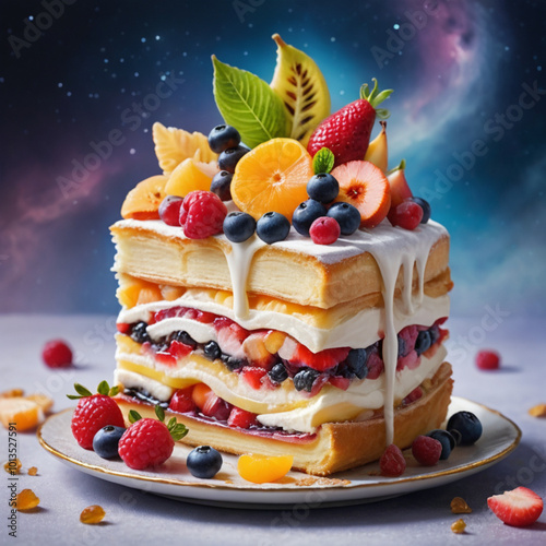 cake with berries