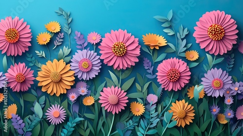 Close up of Stunning Aster Blooms in Nature Close up of Beautiful Aster Flowers in Natural Setting
