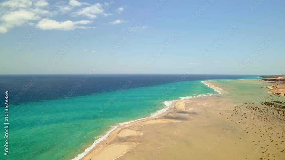 Breathtaking aerial views of the white sand beach and crystal clear ocean. Breathtaking aerial views of the white sand beach and crystal clear ocean.
