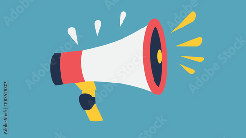 Colorful Megaphone Illustration for Public Speaking, Announcements, and Communication Concepts