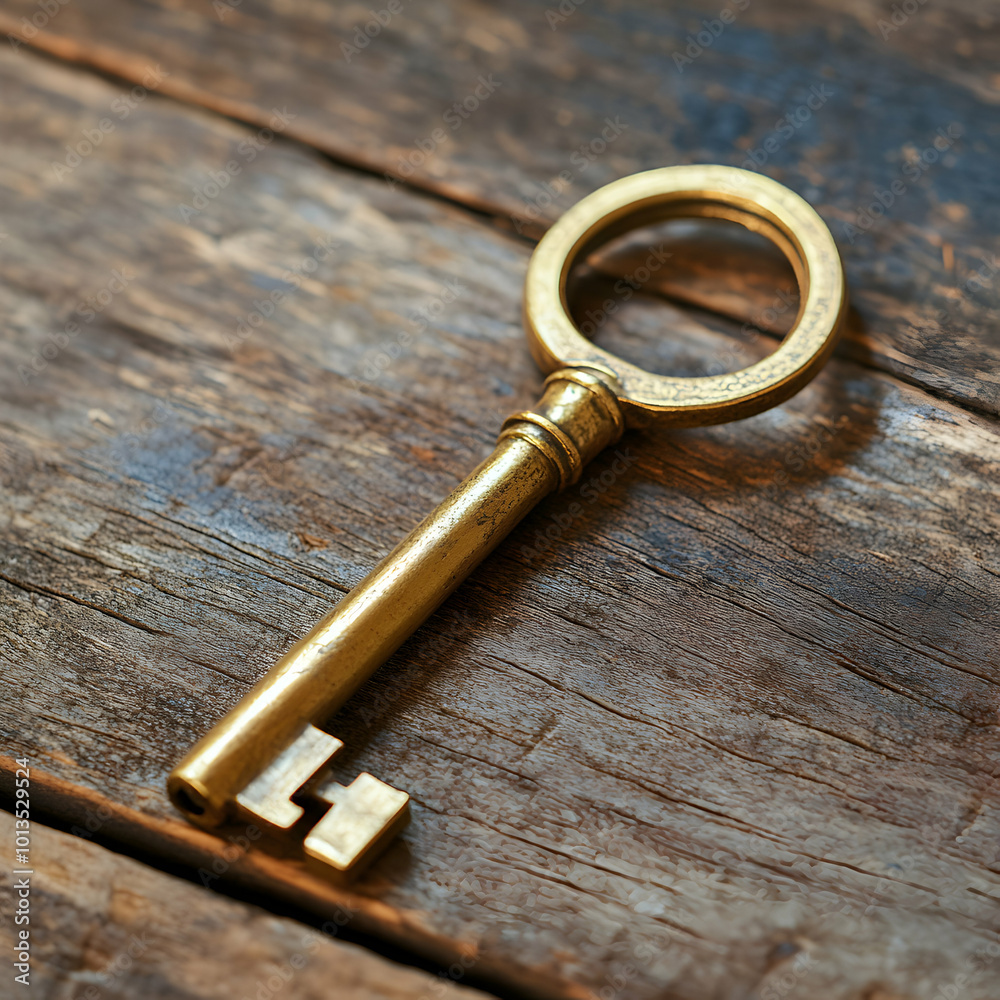 key on wooden background key on wooden background