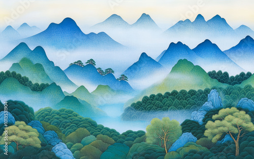 Retro traditional Chinese painting style art background
