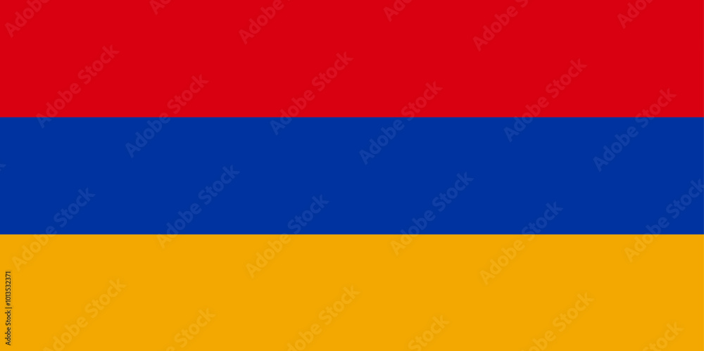 Naklejka premium National Flag Republic of Armenia, Armenian Tricolour, horizontal tricolour of red, blue, and orange