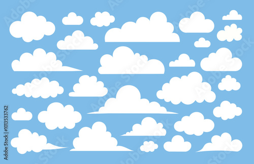 flat design cloud shape collection set photo