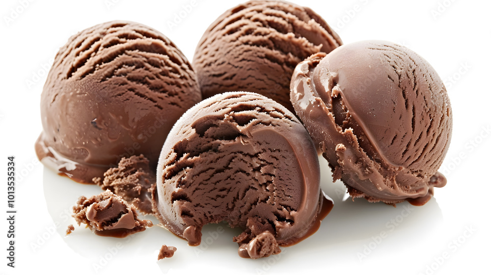 Fototapeta premium stack of chocolate ice cream isolated in white background