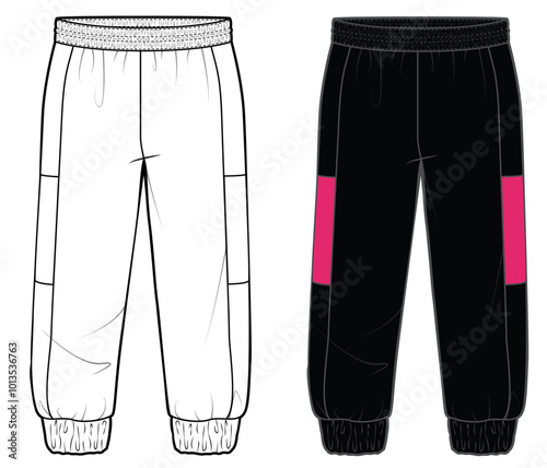 PANELLED SWEATPANTS CAD FOR TECH FILE