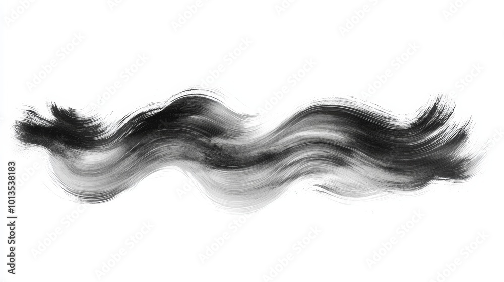 Abstract Black Ink Brush Stroke Wave Design Element Abstract Black Ink Brush Stroke Wave Design Element