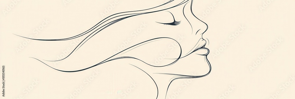 The artwork captures a female face formed by abstract flowing lines, emphasizing beauty and tranquility against a subtle background. Generative AI The artwork captures a female face formed by abstract flowing lines, emphasizing beauty and tranquility against a subtle background. Generative AI