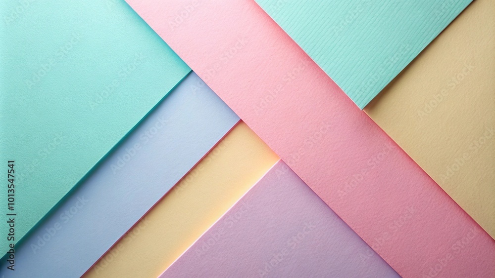 Abstract geometric pastel colored paper background with a wide-angle perspective Abstract geometric pastel colored paper background with a wide-angle perspective
