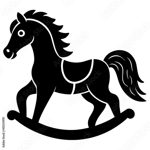 Rocking horse Silhouette Vector illustration