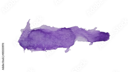 Abstract purple brush watercolor splash on white background
