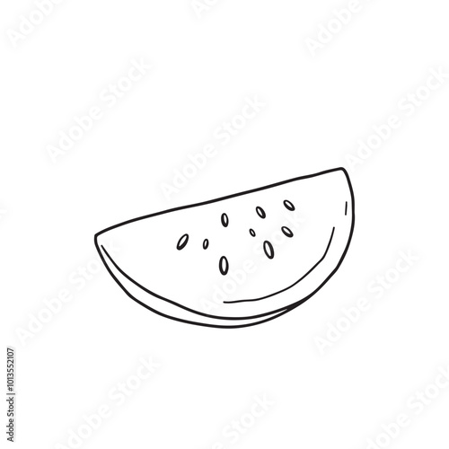 Watermelon silhouette vector illustration, Simple, clear and beautiful arts and crafts artisanal stencil print style illustration