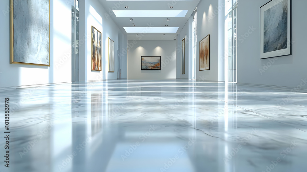 White Marble Floor Interior Design 3D Rendering White Marble Floor Interior Design 3D Rendering