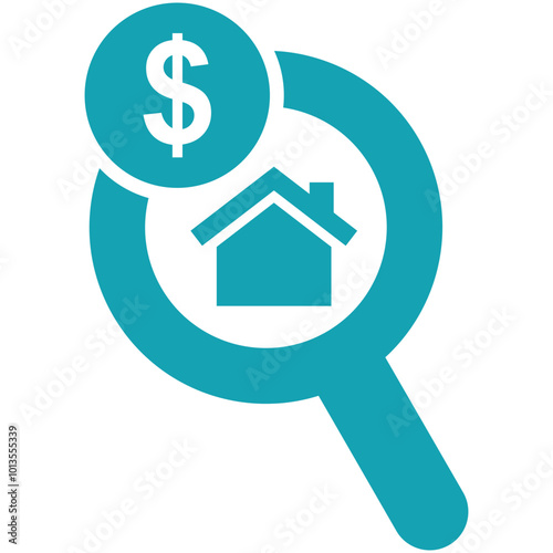 Appartment, property, search icon