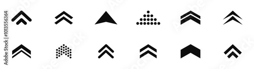 Swipe icon set. Swipe up arrow icons. Arrow buttons for social media. Scroll pictogram. Web icons. Vector illustration.