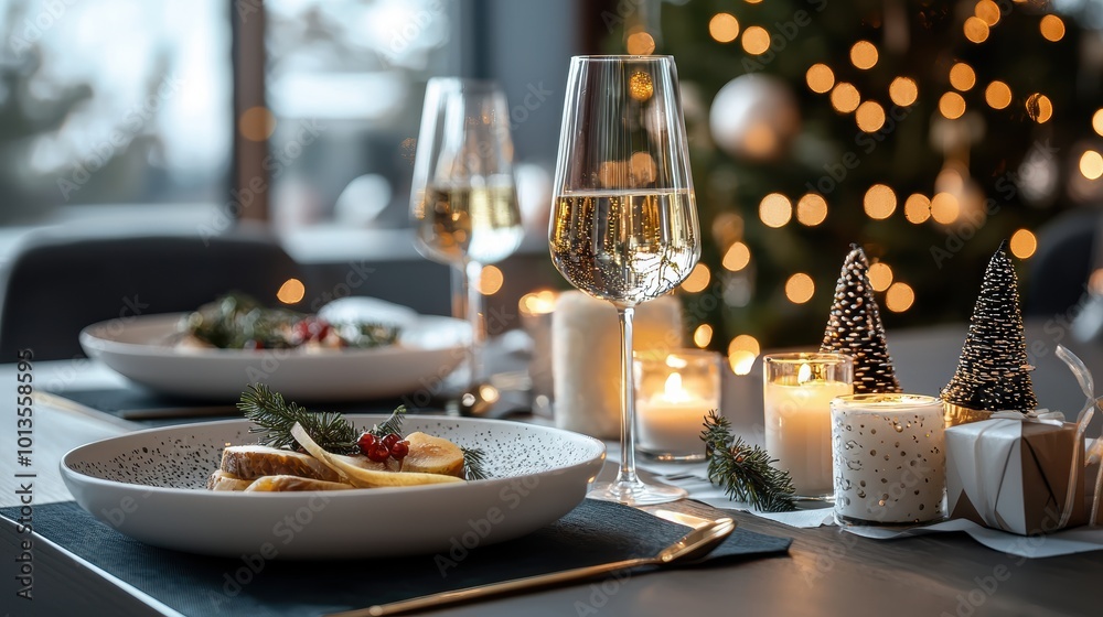 Elegant Dining Table Set for New Year Celebration Elegant Dining Table Set for New Year Celebration