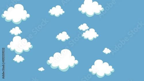 Animation of moving clouds in cartoon style
