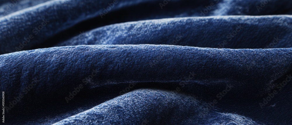 Luxurious Deep Blue Velvet Texture Close-Up Luxurious Deep Blue Velvet Texture Close-Up