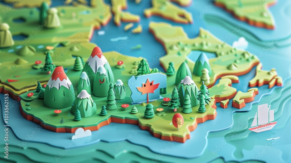 Humorous Lifelike Map of the US and Canada Humorous Lifelike Map of the US and Canada