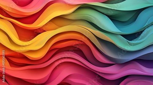 Abstract background of colorful wavy lines in red, orange, yellow, green, blue, and purple.