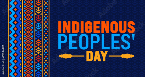 Indigenous peoples' Day ornament background or banner design template is observed every year in October. Holiday concept. Template for card, poster, placard, template.