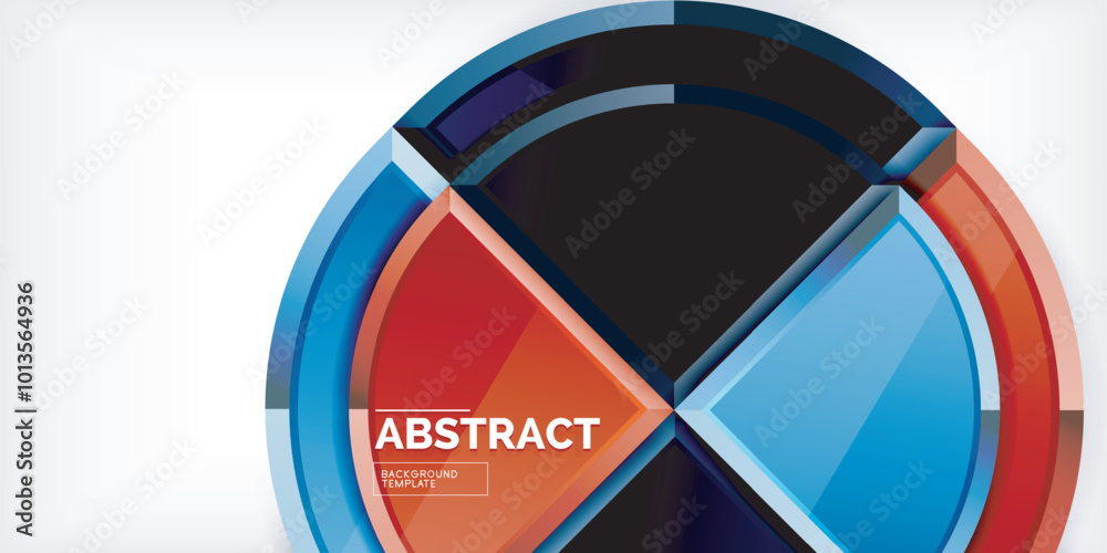 Abstract background - circles and round triangles with 3d effect. Vector Illustration For Wallpaper, Banner, Background, Card, Book Illustration, landing page Abstract background - circles and round triangles with 3d effect. Vector Illustration For Wallpaper, Banner, Background, Card, Book Illustration, landing page