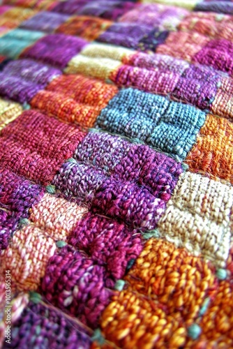 Close-up of Multicolored Knitted Fabric