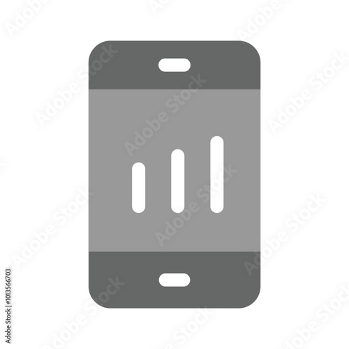 Mobile phone displaying a graph symbolizing mobile data or analysis