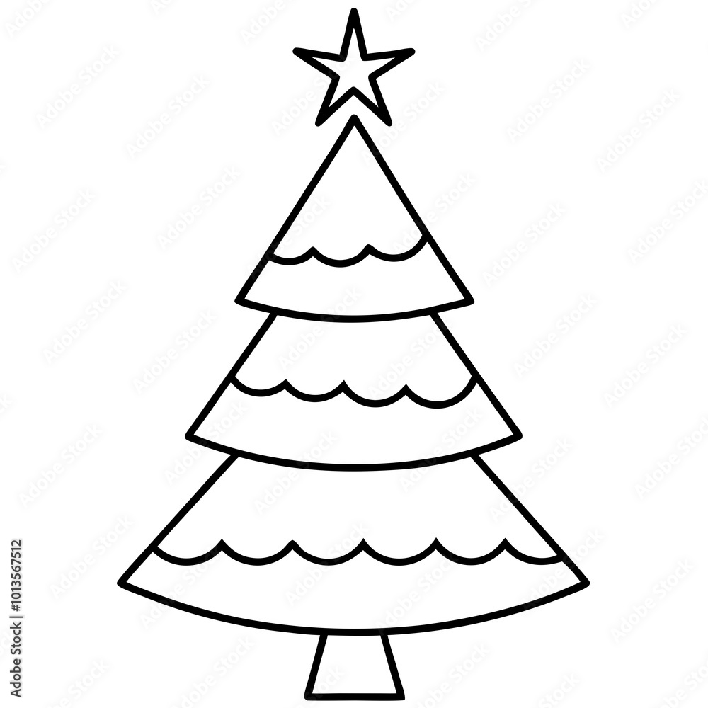 Fototapeta premium A simple Christmas tree with a single star on top