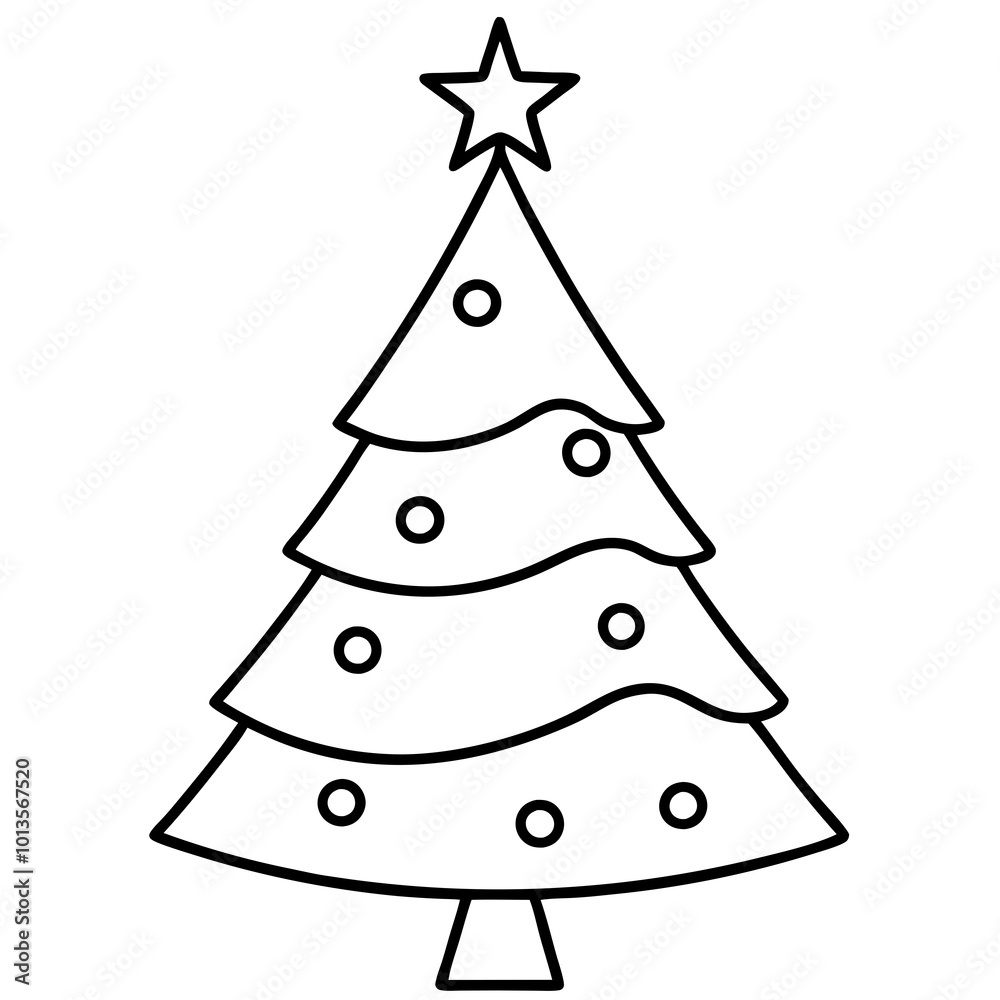 A simple Christmas tree with a single star on top A simple Christmas tree with a single star on top