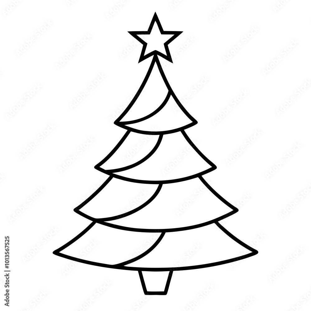 A simple Christmas tree with a single star on top A simple Christmas tree with a single star on top