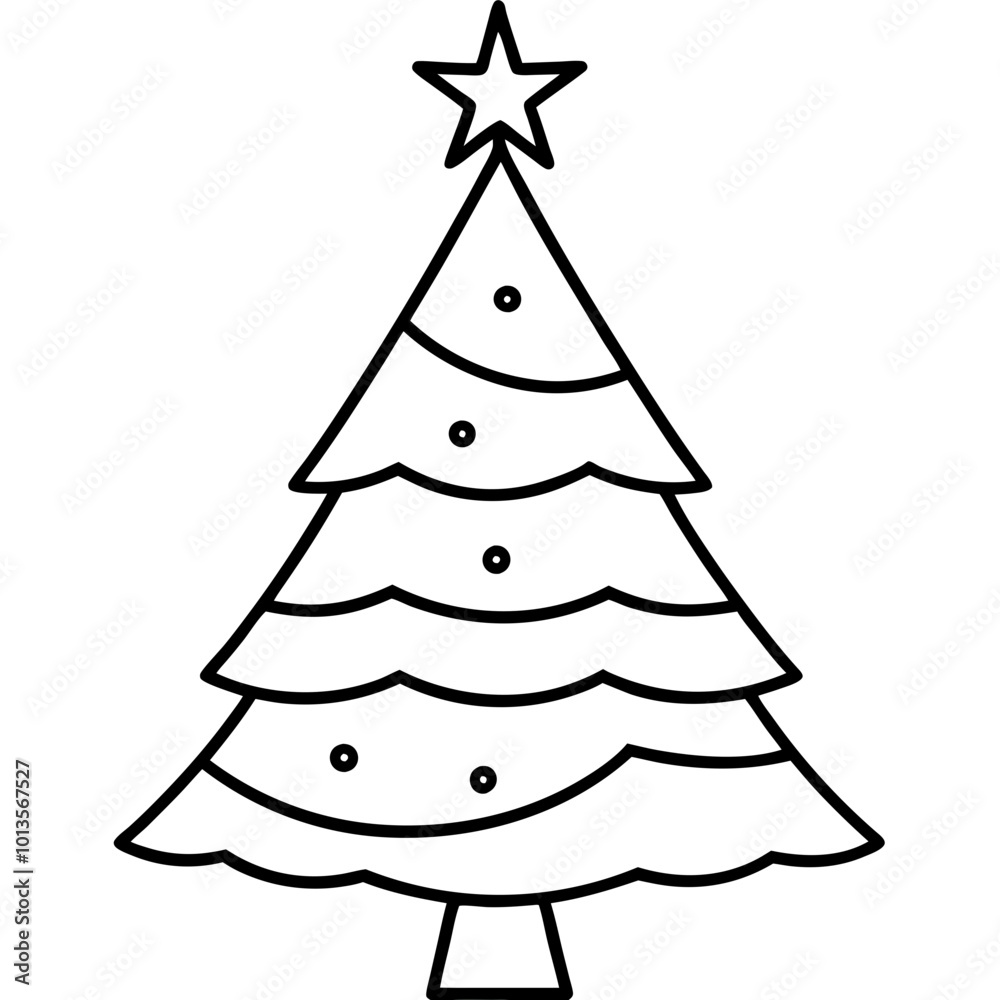 Fototapeta premium A simple Christmas tree with a single star on top