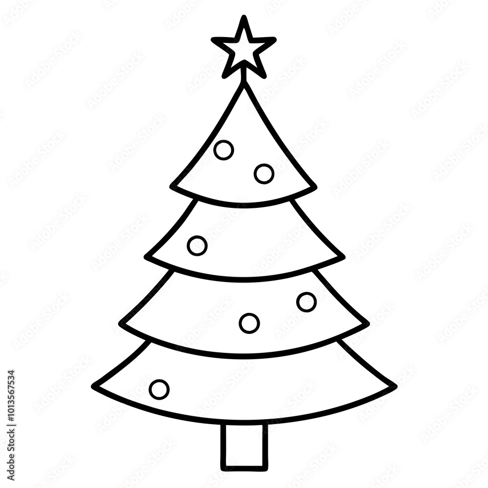 A simple Christmas tree with a single star on top A simple Christmas tree with a single star on top