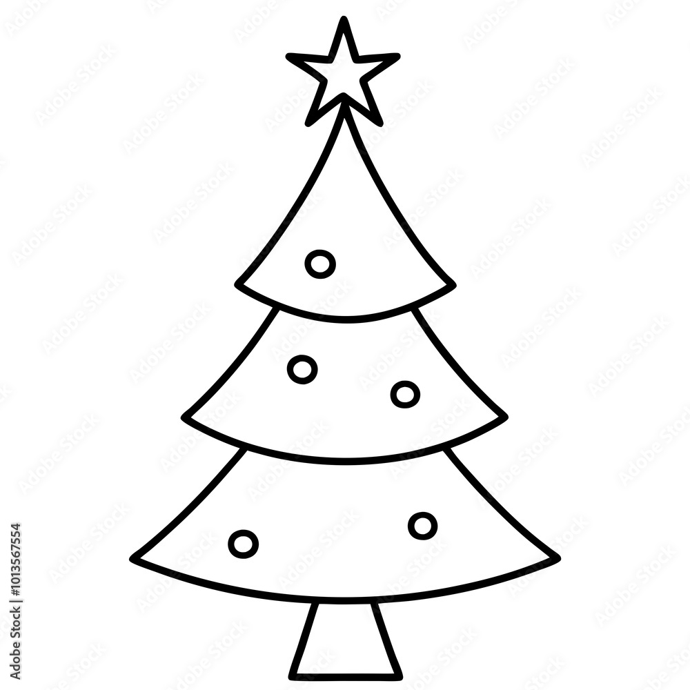 A simple Christmas tree with a single star on top A simple Christmas tree with a single star on top