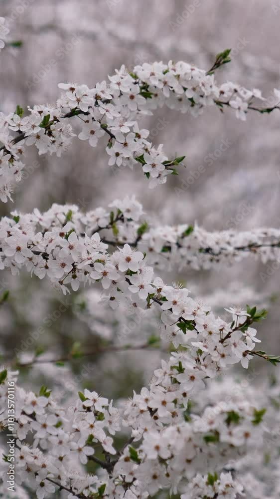 Beautiful blossom tree background. White blooming flowers on branches of cherry tree in spring day. Blooming scenery. Vertical video Beautiful blossom tree background. White blooming flowers on branches of cherry tree in spring day. Blooming scenery. Vertical video