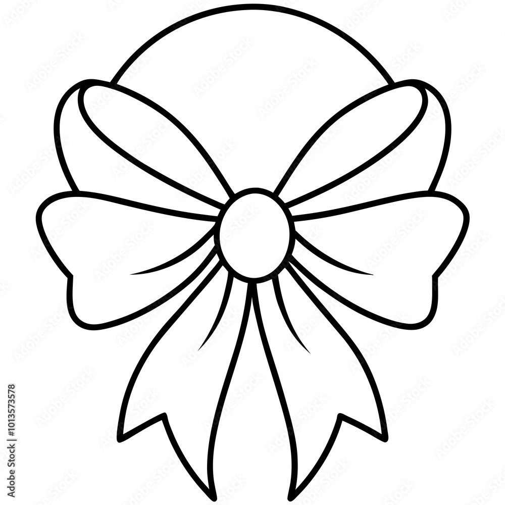 A festive bow tied around a wreath A festive bow tied around a wreath
