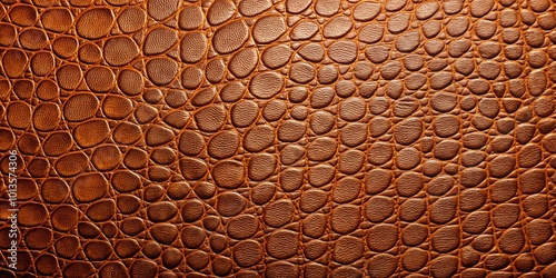 Warm and rich brown synthetic leather background texture featuring a detailed, embossed pattern, evoking a sense of luxury and sophistication in a neutral tone.