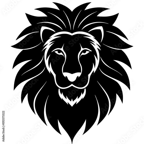 Lion head silhouette vector illustration photo