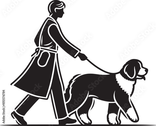 person walking with dog