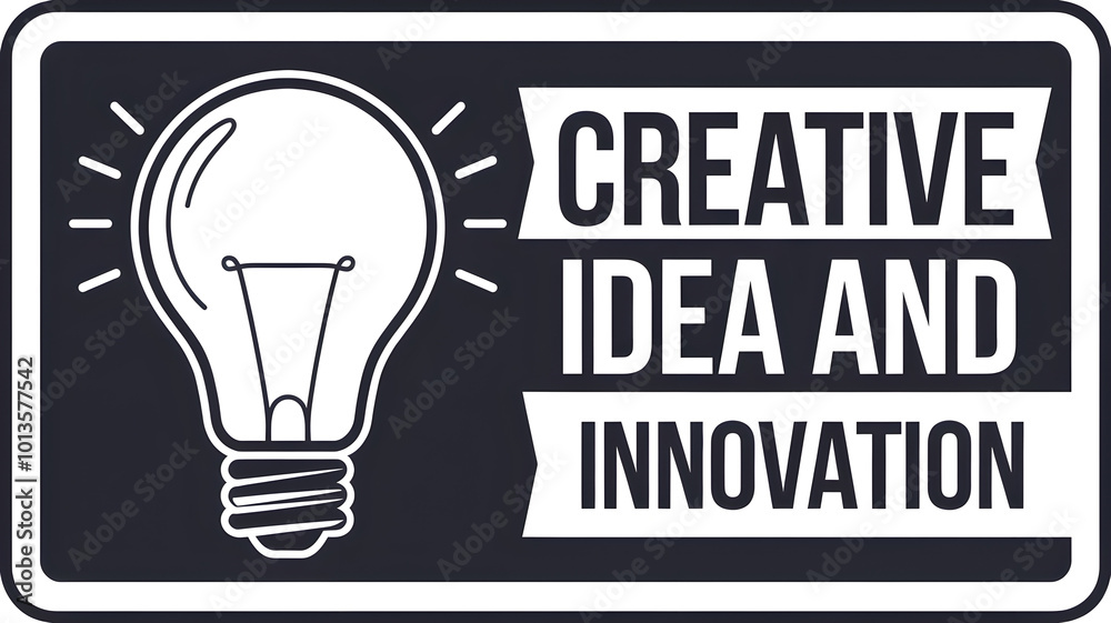 Creative Idea and Innovation Badge Illustration Creative Idea and Innovation Badge Illustration