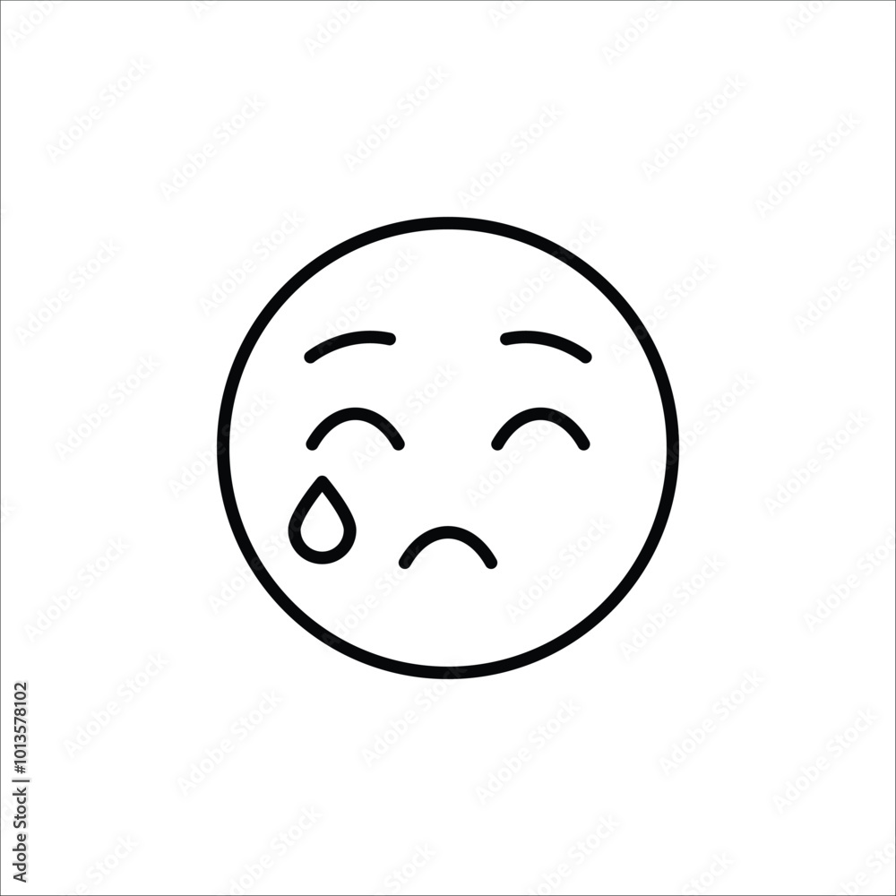 Crying emoji icon. Simple Crying emoji icon for social media, messaging apps, and web design. Vector illustration Crying emoji icon. Simple Crying emoji icon for social media, messaging apps, and web design. Vector illustration