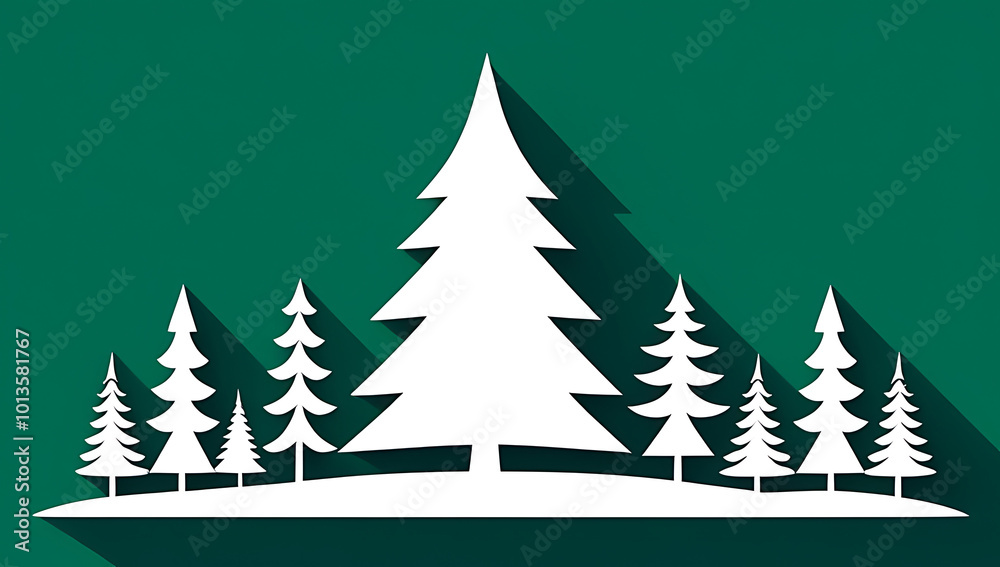 Obraz premium beautiful christmas tree isolated white background perfect holiday designs