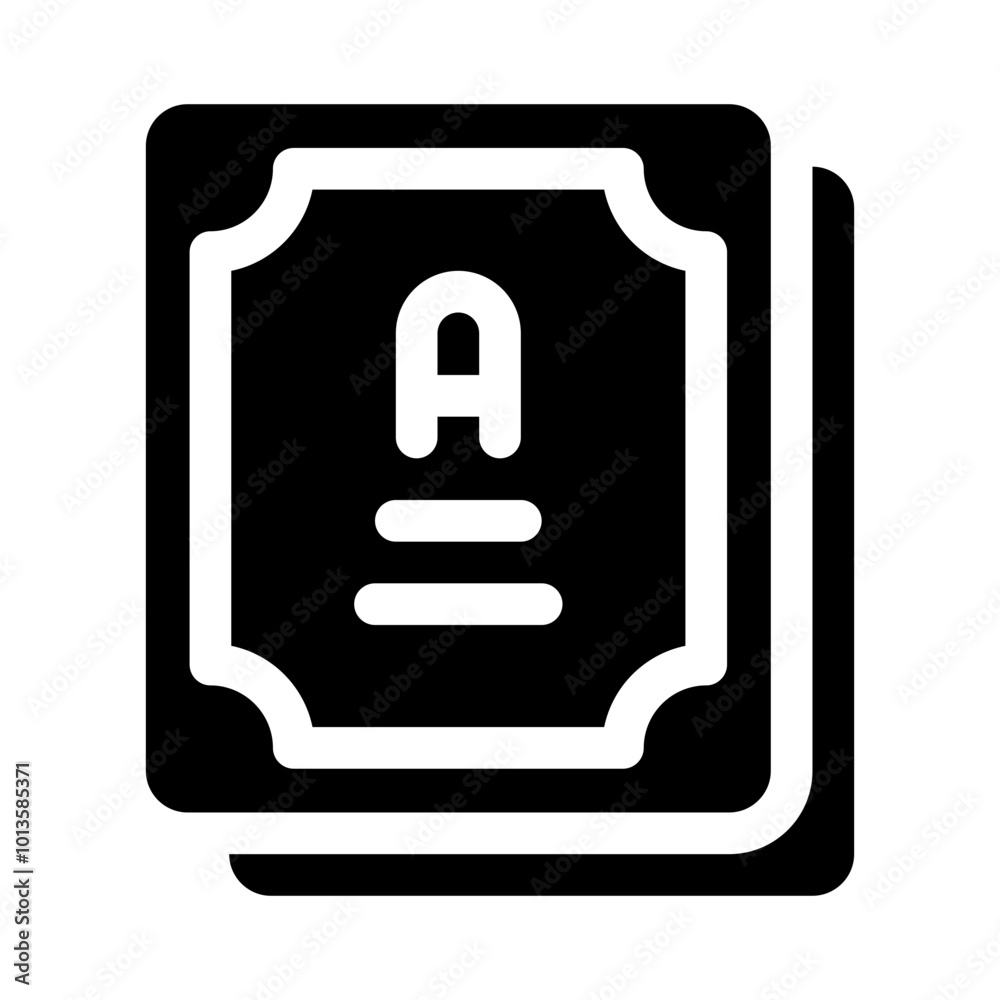Stock Certificate glyph icon Stock Certificate glyph icon