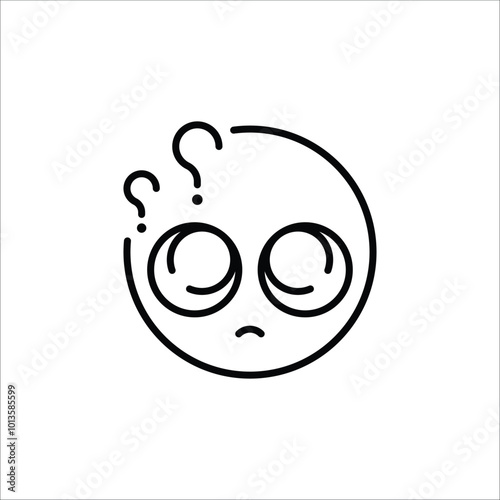 Confused Face emoji icon. Simple Confused Face emoji for social media, messaging apps, and web design. Vector illustration