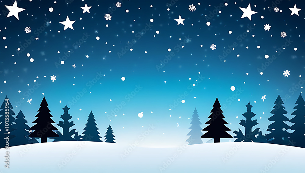 Obraz premium defocused christmas stars snow falling creating dreamy holiday scene