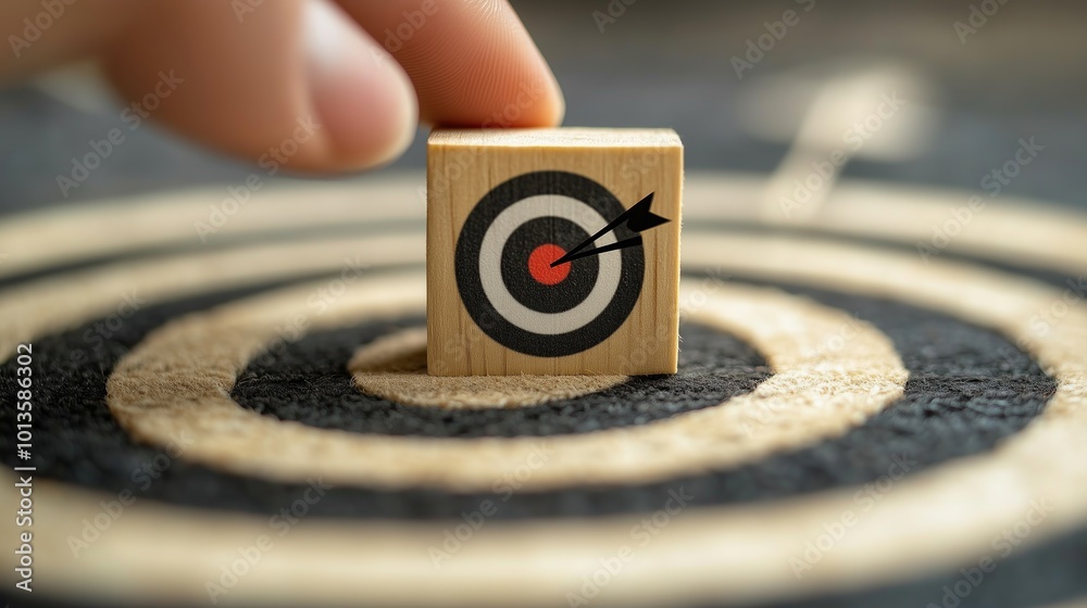 Hand Placing Target Symbol Block