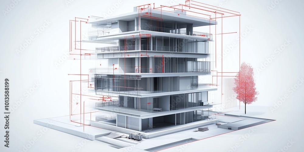 Structural Integrity Analysis Diagram of a Building for Safety and ...