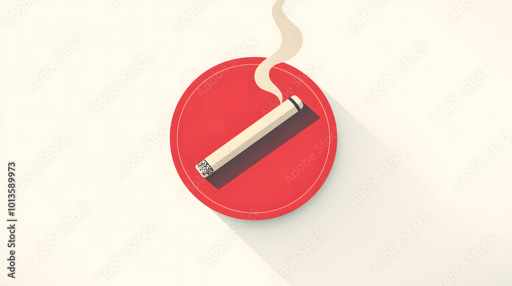 No Smoking sign vector icon on a white background design, no cigarette or cigarette smoking symbol design, a cute red circle shape with a close-up cigarette in the middle design No Smoking sign vector icon on a white background design, no cigarette or cigarette smoking symbol design, a cute red circle shape with a close-up cigarette in the middle design
