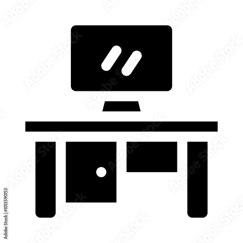 Desk glyph icon