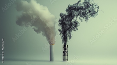 Traditional cigarette vs. e-cigarette: Nicotine addiction in a prettier package? Vaporizer or the classic smoke? quitting, nicotine withdrawal, addiction recovery, smoke-free, breaking the habit,